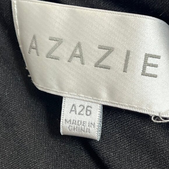 Azazie Mollina A-Line Ruffle Flutter Sleeve Metallic Mesh Dress, Size 26 - Picture 9 of 9